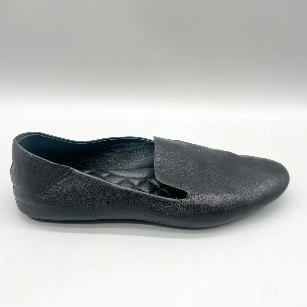 Birdies Womens 8.5 The Starling Smoking Slipper Loafers Black Leather Preppy